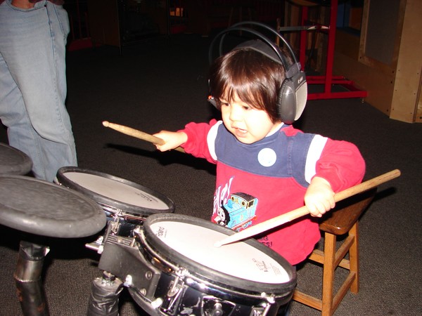 Aiden, the sessions drummer! Photo