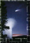 Comet Hale-Bopp over Old Faithful - Yellowstone National Park